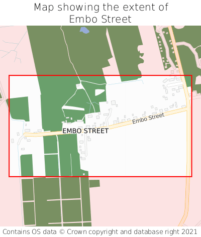 Map showing extent of Embo Street as bounding box