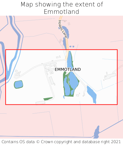 Map showing extent of Emmotland as bounding box