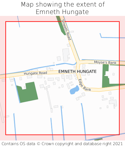 Map showing extent of Emneth Hungate as bounding box