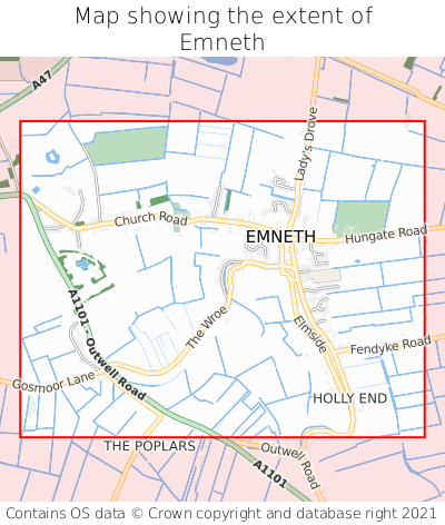 Map showing extent of Emneth as bounding box