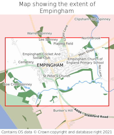 Map showing extent of Empingham as bounding box
