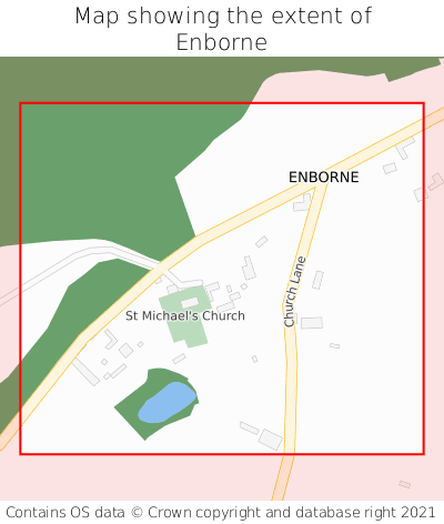 Map showing extent of Enborne as bounding box