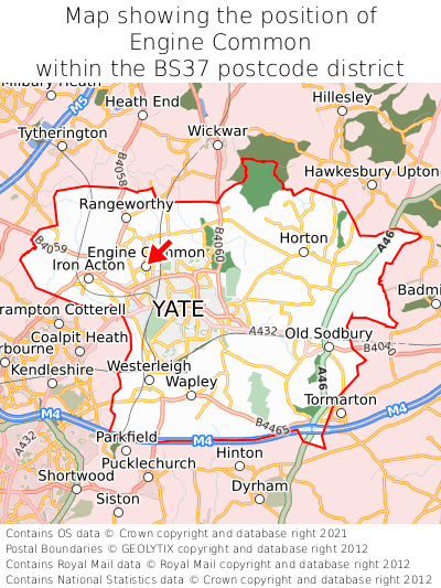 Map showing location of Engine Common within BS37