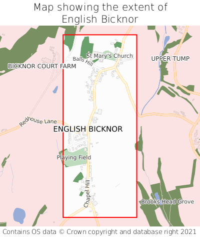 Map showing extent of English Bicknor as bounding box
