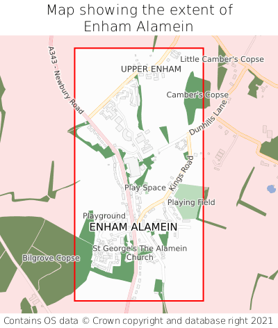 Map showing extent of Enham Alamein as bounding box
