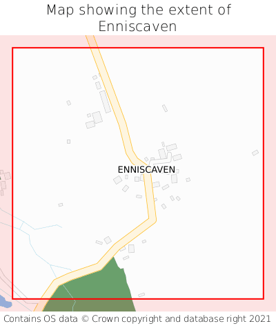 Map showing extent of Enniscaven as bounding box