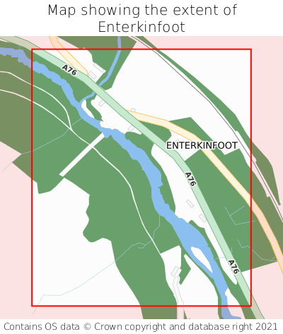 Map showing extent of Enterkinfoot as bounding box