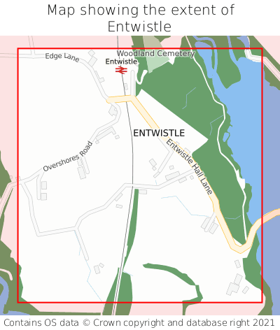 Map showing extent of Entwistle as bounding box