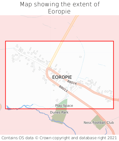 Map showing extent of Eoropie as bounding box