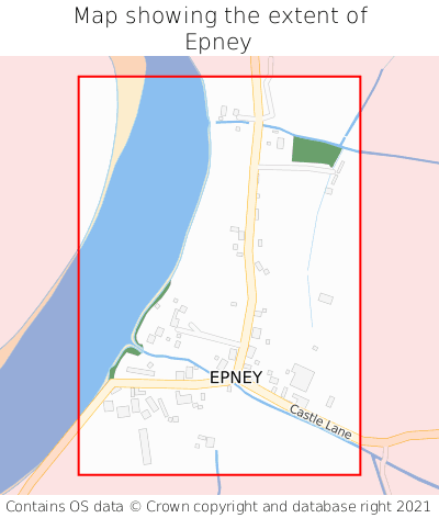 Map showing extent of Epney as bounding box