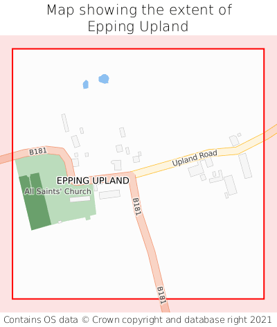 Map showing extent of Epping Upland as bounding box