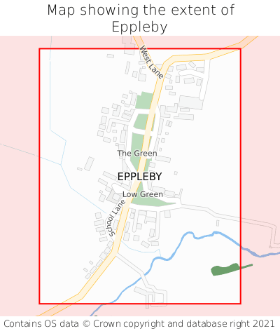 Map showing extent of Eppleby as bounding box
