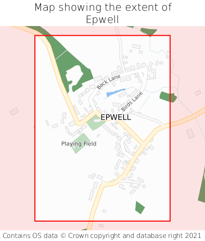 Map showing extent of Epwell as bounding box