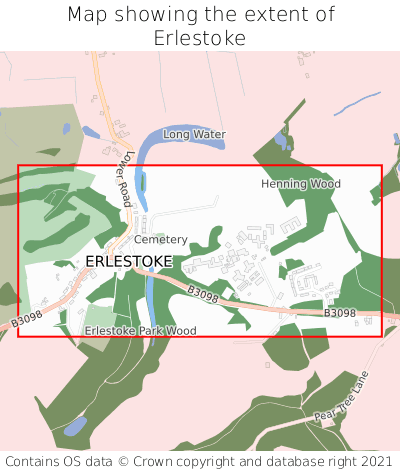 Map showing extent of Erlestoke as bounding box