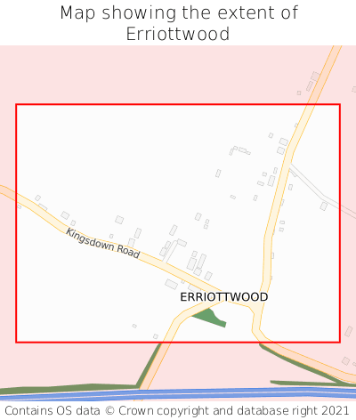 Map showing extent of Erriottwood as bounding box
