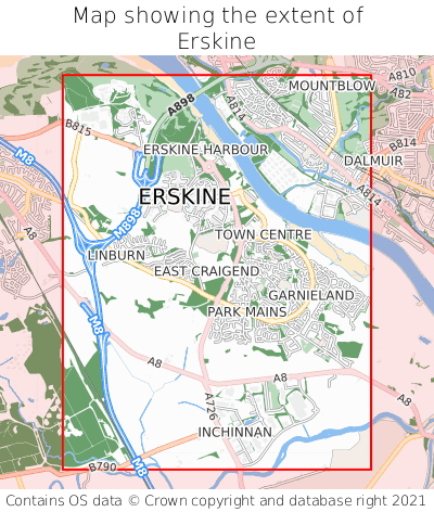 Map showing extent of Erskine as bounding box