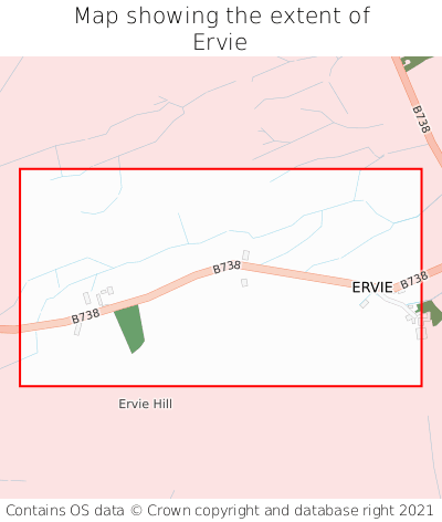 Map showing extent of Ervie as bounding box