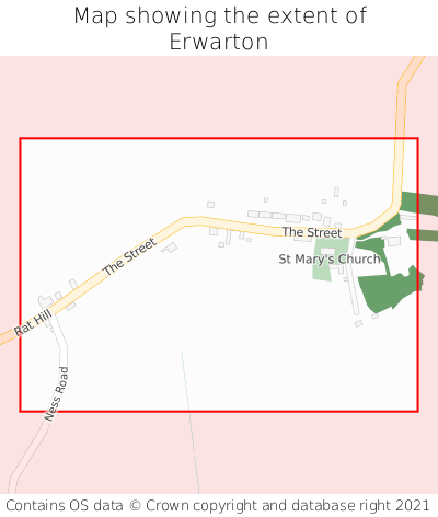 Map showing extent of Erwarton as bounding box