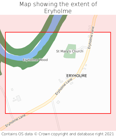 Map showing extent of Eryholme as bounding box