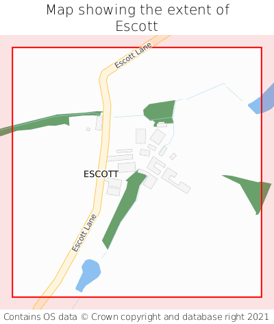 Map showing extent of Escott as bounding box