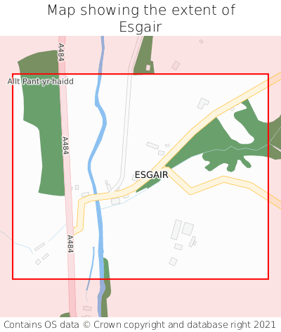 Map showing extent of Esgair as bounding box