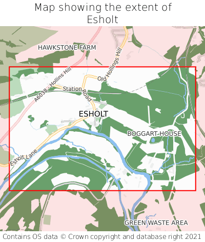 Map showing extent of Esholt as bounding box