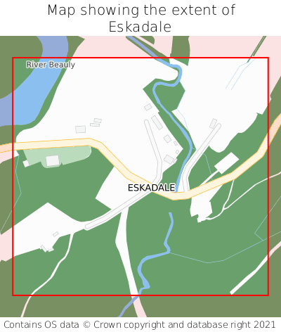 Map showing extent of Eskadale as bounding box