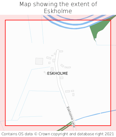Map showing extent of Eskholme as bounding box