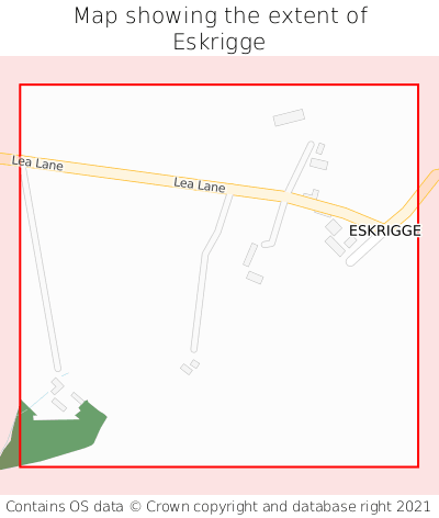 Map showing extent of Eskrigge as bounding box