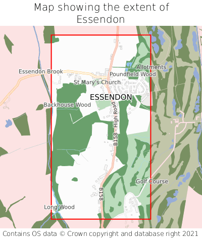 Map showing extent of Essendon as bounding box