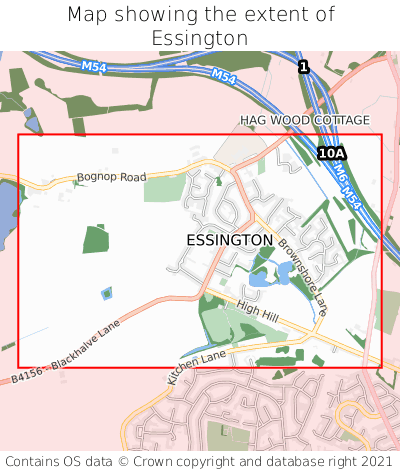 Map showing extent of Essington as bounding box