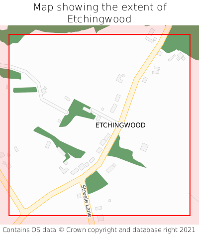 Map showing extent of Etchingwood as bounding box