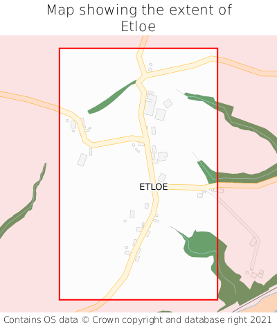 Map showing extent of Etloe as bounding box