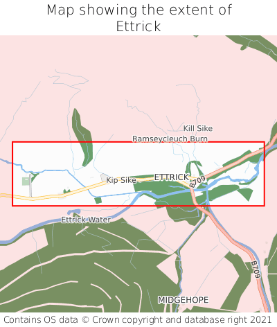 Map showing extent of Ettrick as bounding box