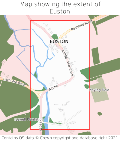 Map showing extent of Euston as bounding box