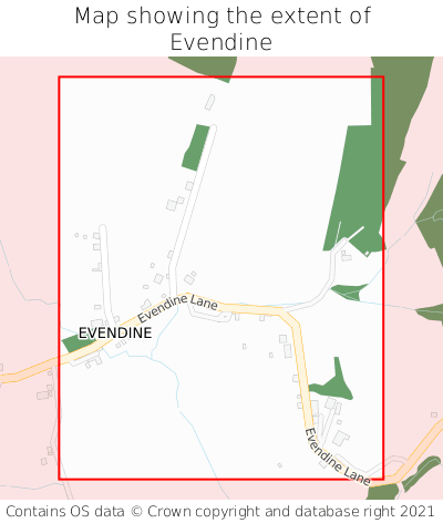 Map showing extent of Evendine as bounding box