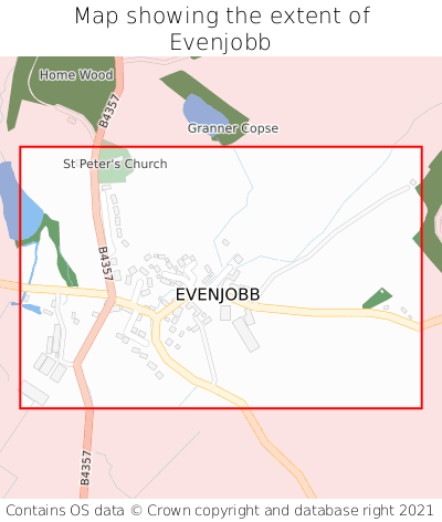 Map showing extent of Evenjobb as bounding box