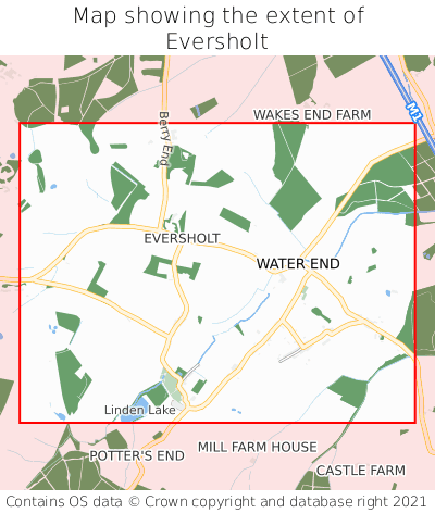 Map showing extent of Eversholt as bounding box