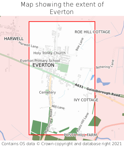 Map showing extent of Everton as bounding box