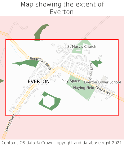 Map showing extent of Everton as bounding box