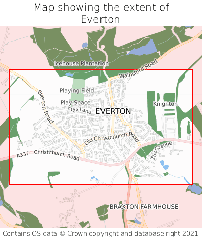 Map showing extent of Everton as bounding box