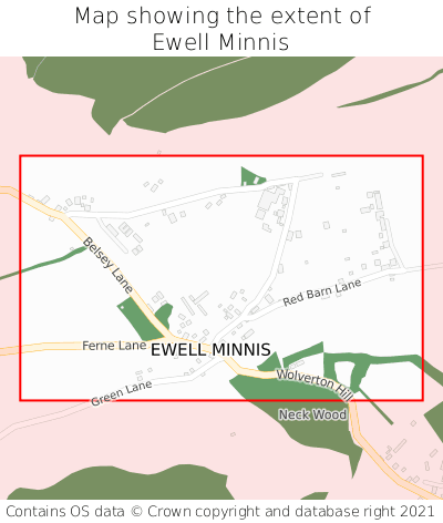 Map showing extent of Ewell Minnis as bounding box