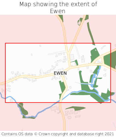 Map showing extent of Ewen as bounding box