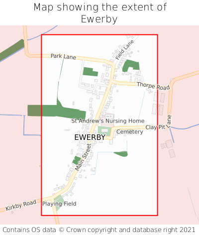 Map showing extent of Ewerby as bounding box
