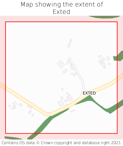 Map showing extent of Exted as bounding box
