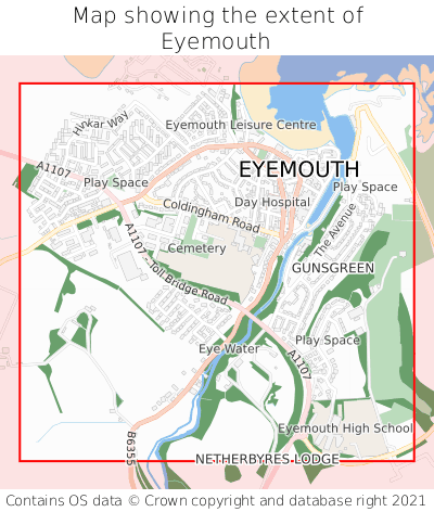 Map showing extent of Eyemouth as bounding box
