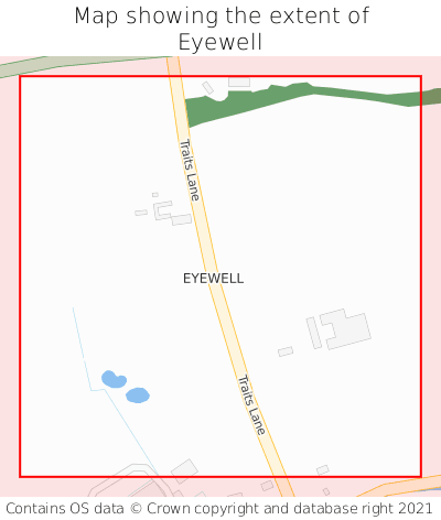 Map showing extent of Eyewell as bounding box