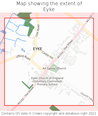 Map showing extent of Eyke as bounding box