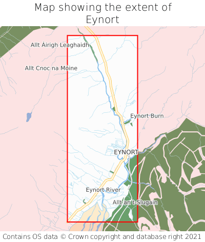 Map showing extent of Eynort as bounding box