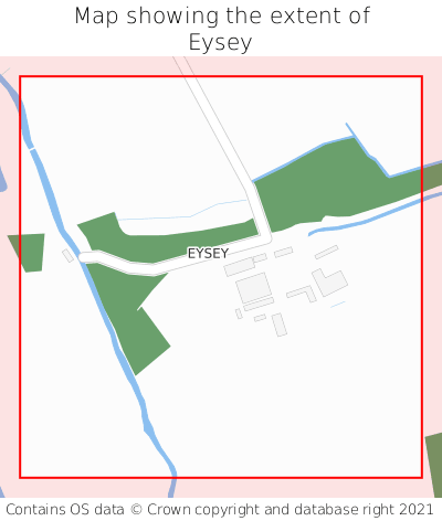 Map showing extent of Eysey as bounding box
